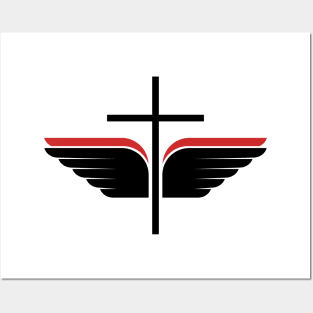 Cross of Jesus Christ and wings - a symbol of the Spirit Posters and Art